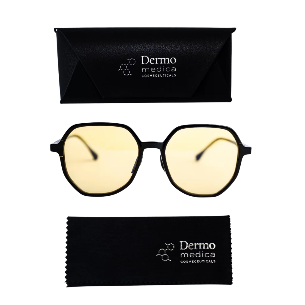 DERMOMEDICA COSMECEUTICALS YELLOW COOL Okulary z żółtymi soczewkami dla równowagi dobowej, hormonów i slow-aging - obrazek 2